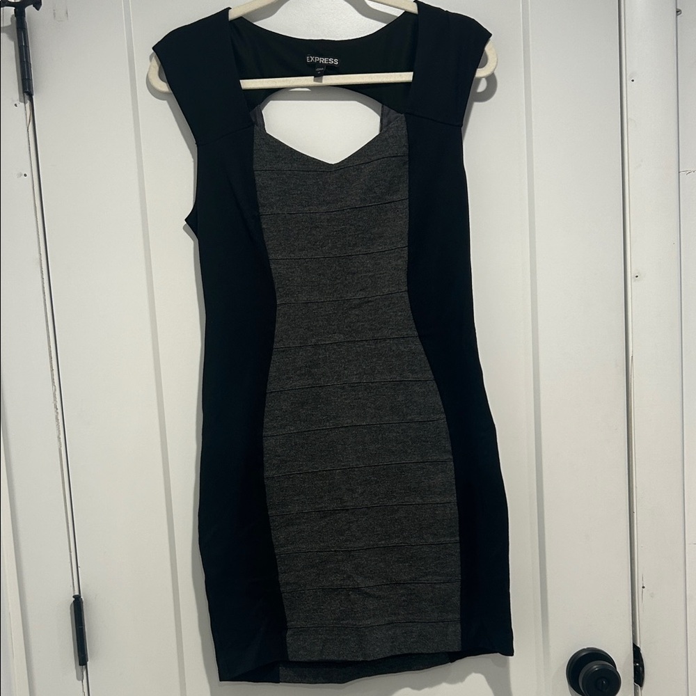 Express Black and Gray Mini Dress